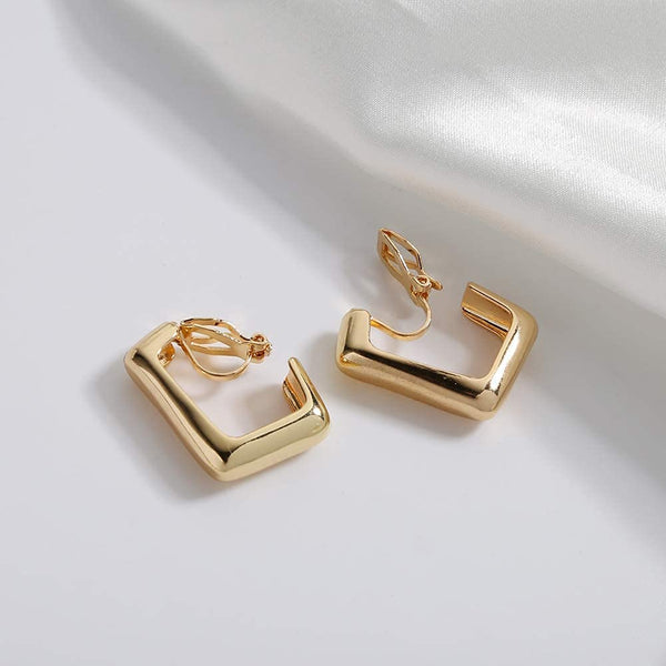 Pendientes de clip para mujer, aros gruesos, sin perforaciones