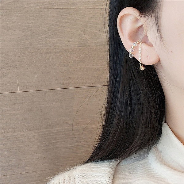 Pendientes de clip con cuentas de cristal, estilo francés, sin perforar, para regalo