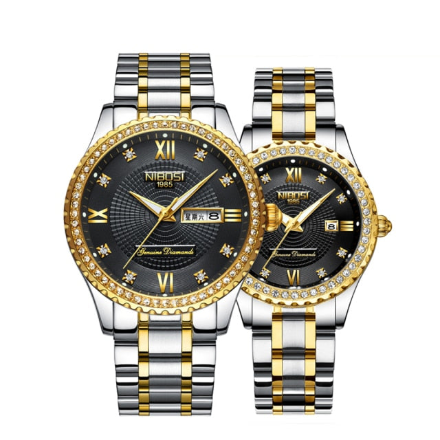 2pcs/set Couple    Sport Waterproof Elegant Women's Watch