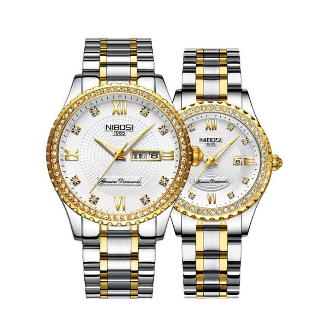 2pcs/set Couple    Sport Waterproof Elegant Women's Watch