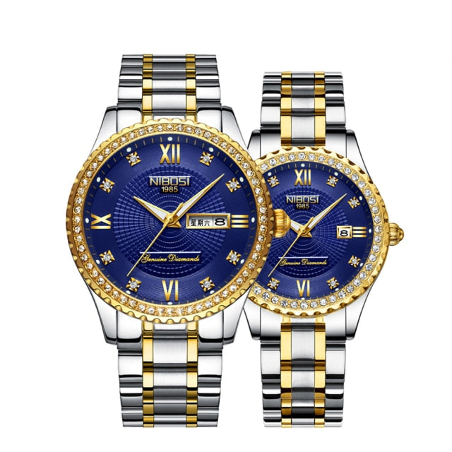 2pcs/set Couple    Sport Waterproof Elegant Women's Watch