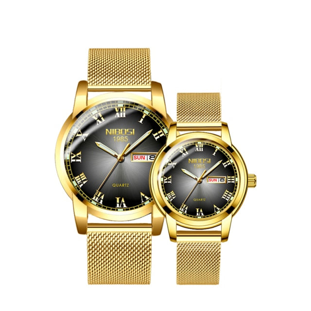 2pcs/set Couple    Sport Waterproof Elegant Women's Watch