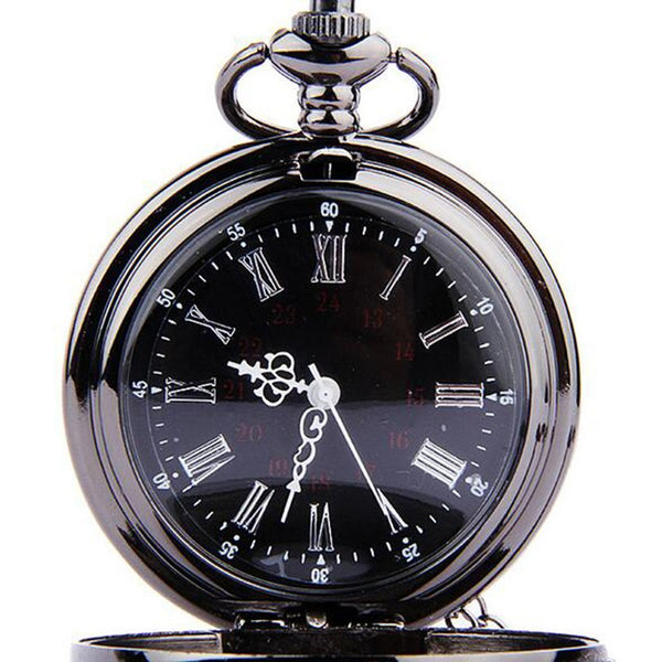 Reloj de bolsillo Steampunk de cuarzo con números romanos vintage
