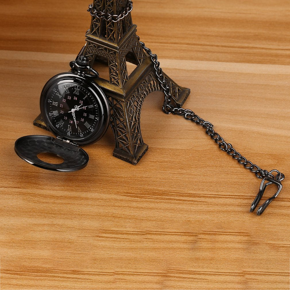 Fashion Vintage  Roman Number Me Quartz Steampunk Pocket Watch