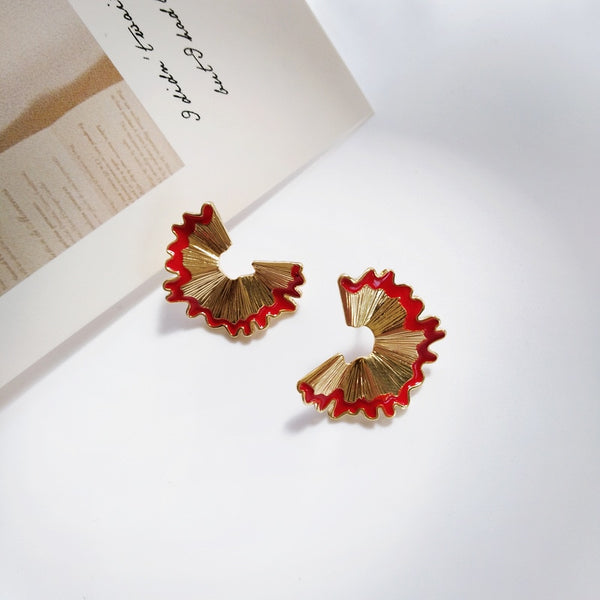 Irregular Geometry Pencil Scraps Alloy Clip Earrings Without Piercing No Hole Jewelry