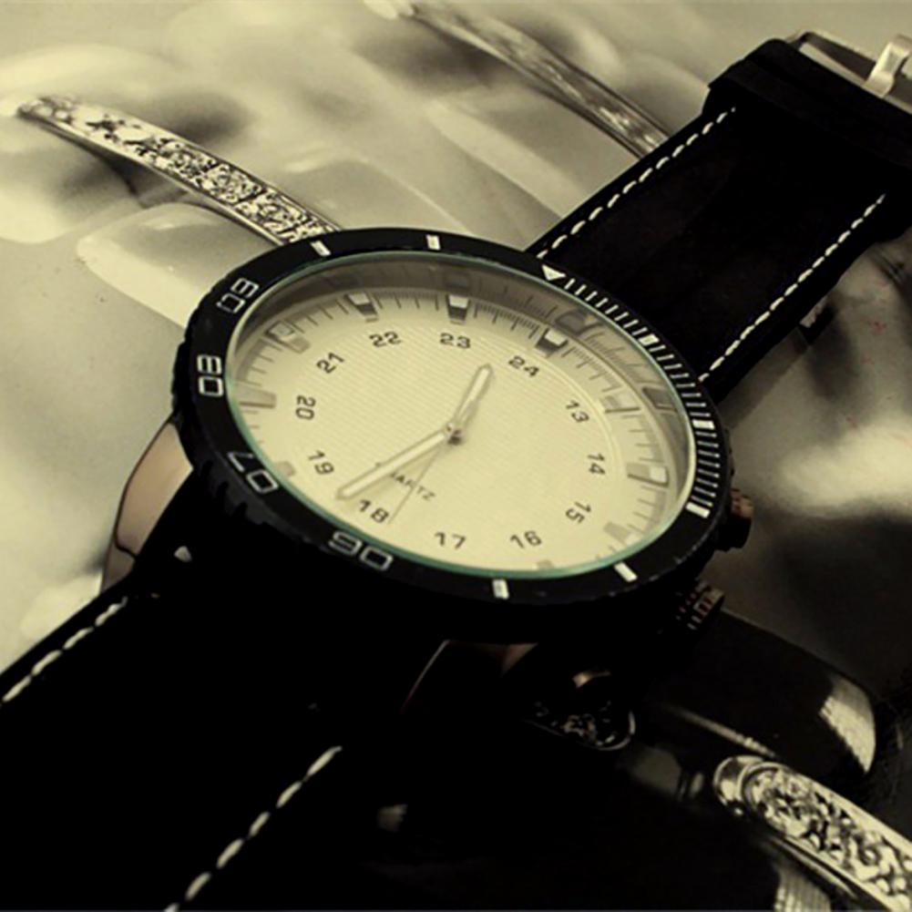 Faux Leather Band Quartz Wrist Watch Couple Dating Gift