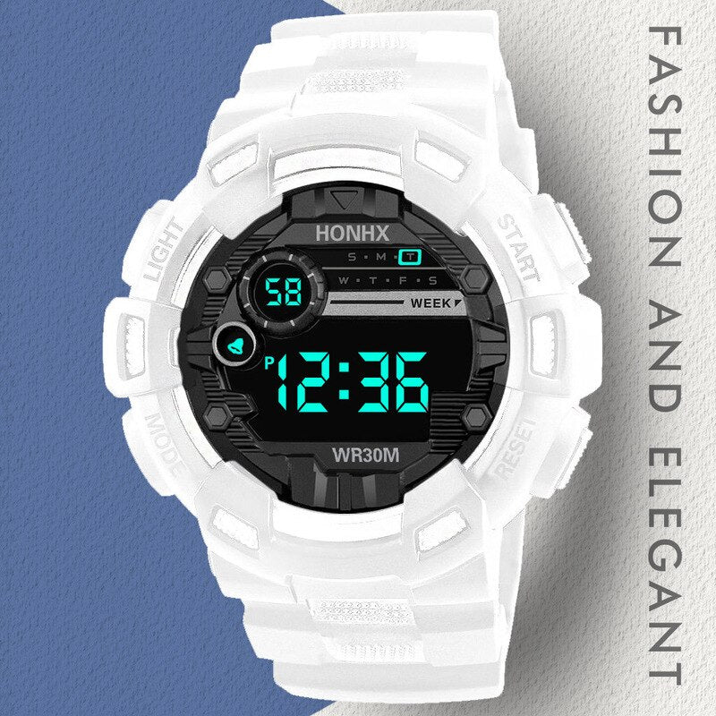Men's Sports Digital Chronograph Waterproof Stainless Business Wristwatch