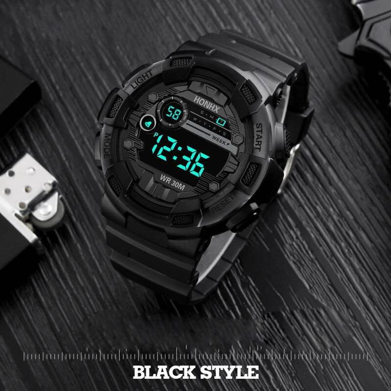 Men's Sports Digital Chronograph Waterproof Stainless Business Wristwatch