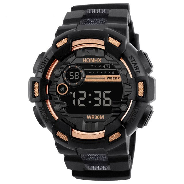 Men's Sports Digital Chronograph Waterproof Stainless Business Wristwatch