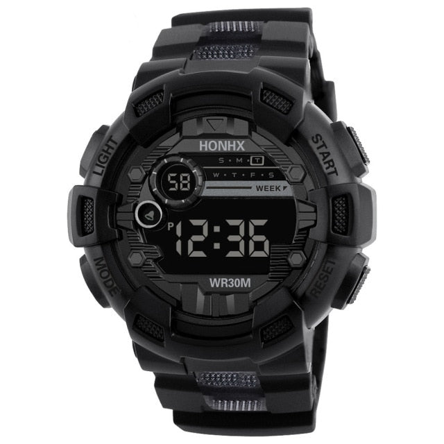 Men's Sports Digital Chronograph Waterproof Stainless Business Wristwatch