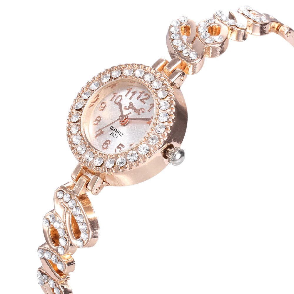 Casual LOVE Rhinestones British Women Quartz Wristwatch Gift