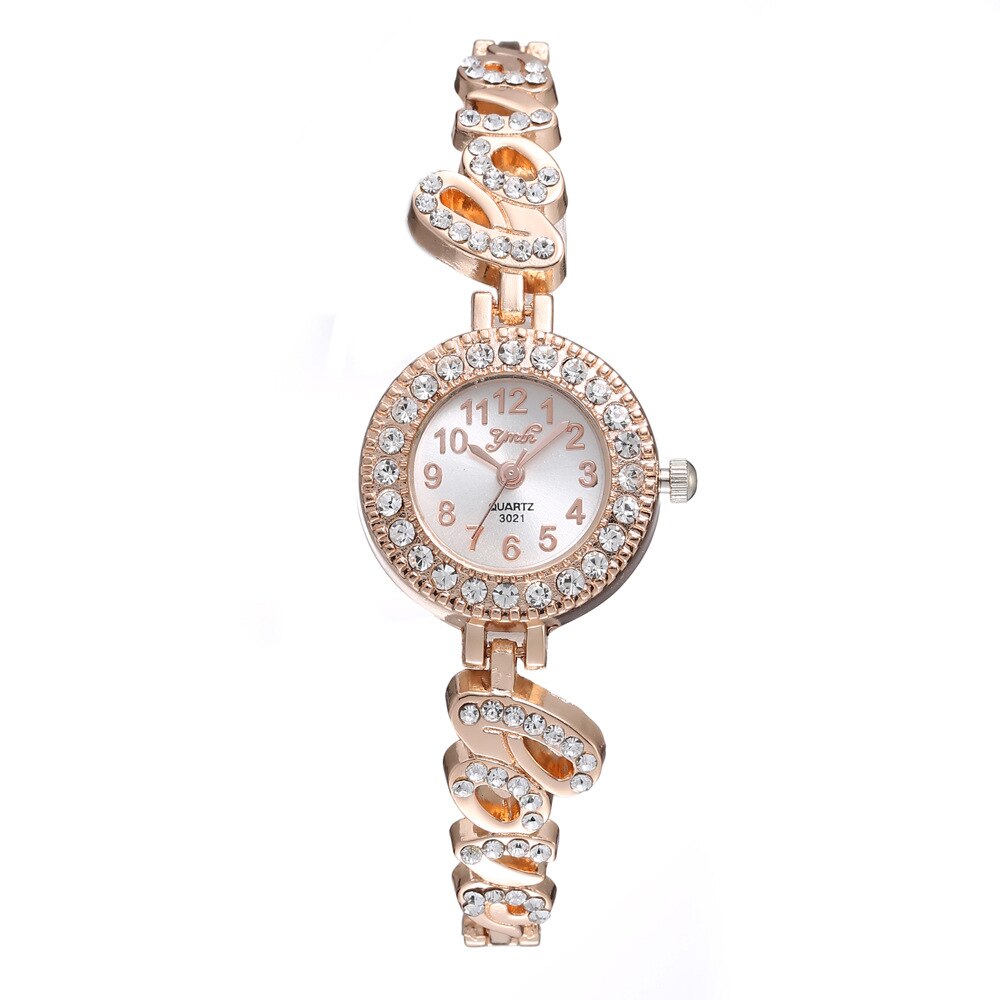 Casual LOVE Rhinestones British Women Quartz Wristwatch Gift