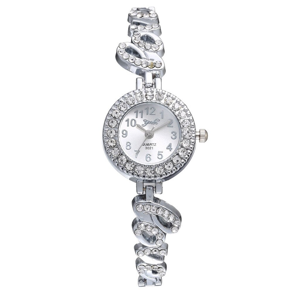 Casual LOVE Rhinestones British Women Quartz Wristwatch Gift