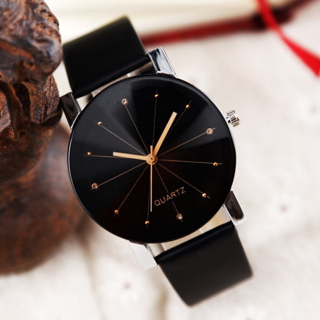 Couple Watches Pu Leather Strap Lover's Watches