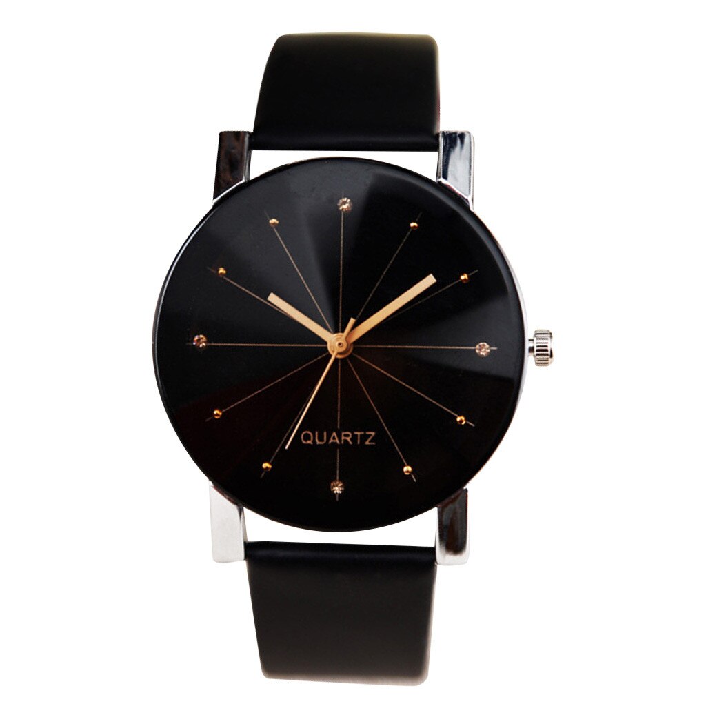 Couple Watches Pu Leather Strap Lover's Watches