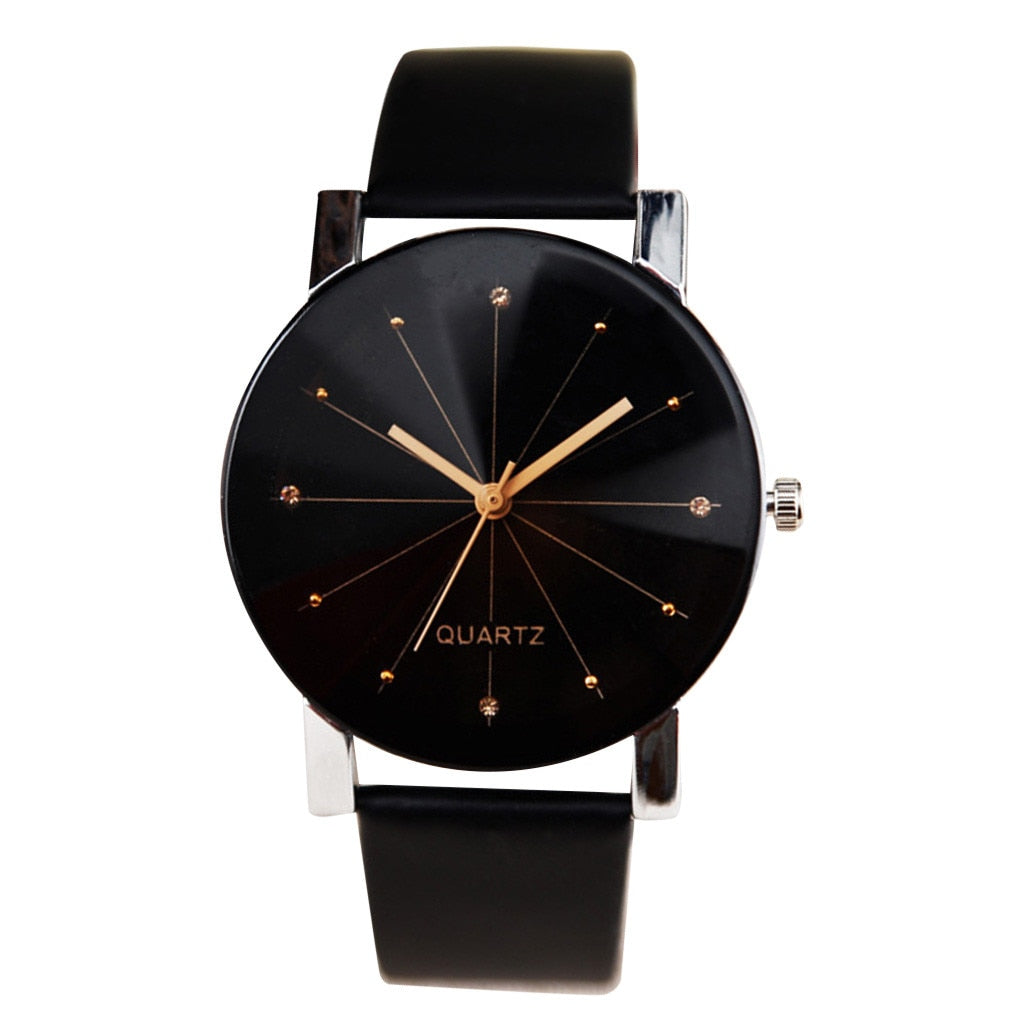 Couple Watches Pu Leather Strap Lover's Watches