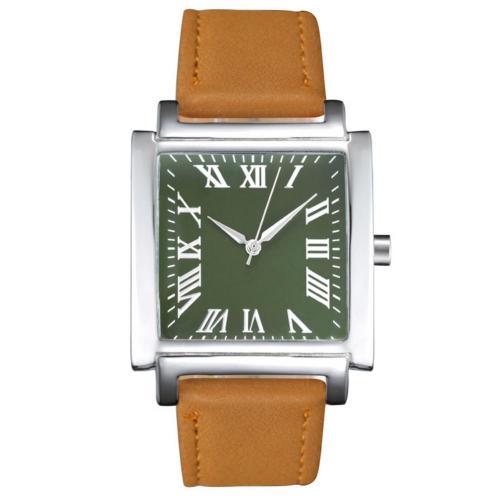 Square Dial Roman Numeral Faux Leather Strap Analog Quartz Watch