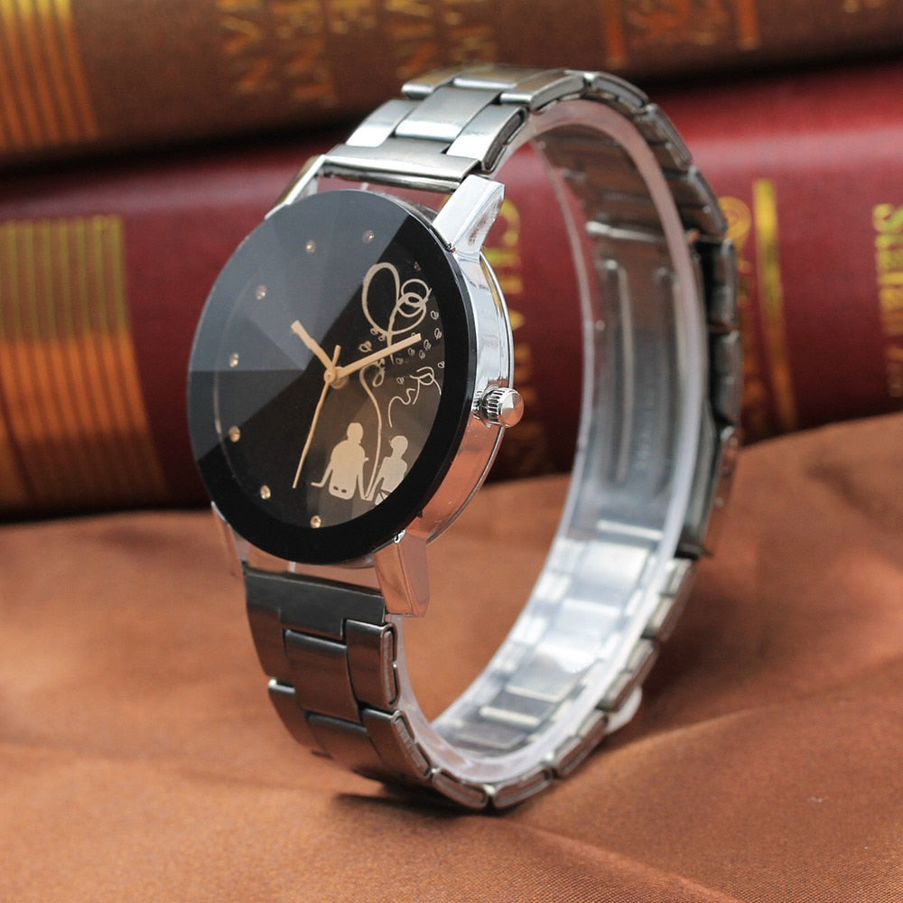 Couple Watch Men Watch Women Stainless Steel Pair Watches Clock