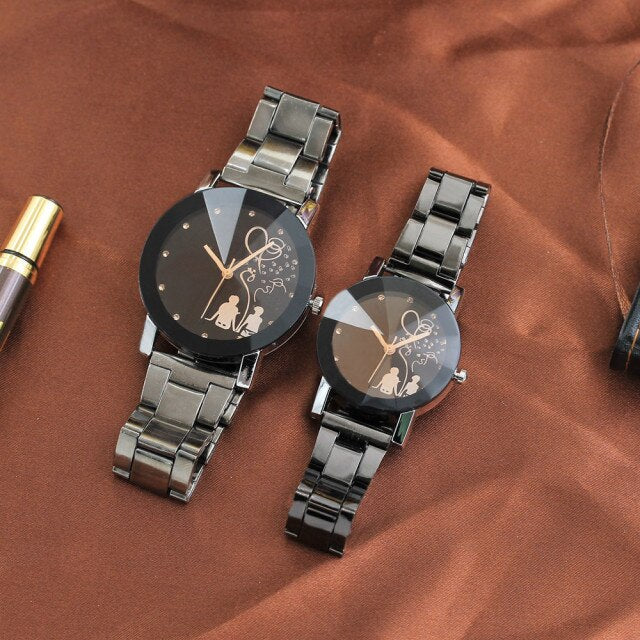 Couple Watch Men Watch Women Stainless Steel Pair Watches Clock