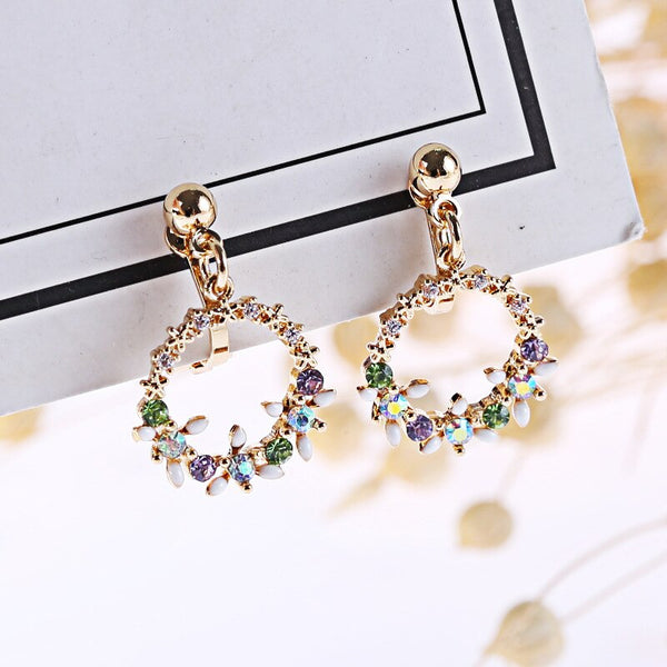 Pendientes colgantes de lujo de moda con clip, sin perforaciones