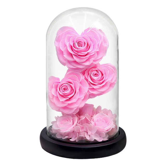 Heart Shaped Preserved Rose Wedding Forever Flowers Valentines Gifts