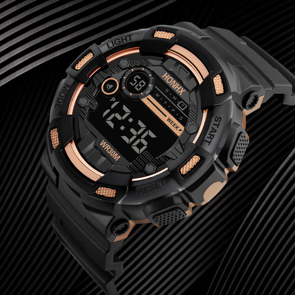 Men's Sports Digital Chronograph Waterproof Stainless Business Wristwatch