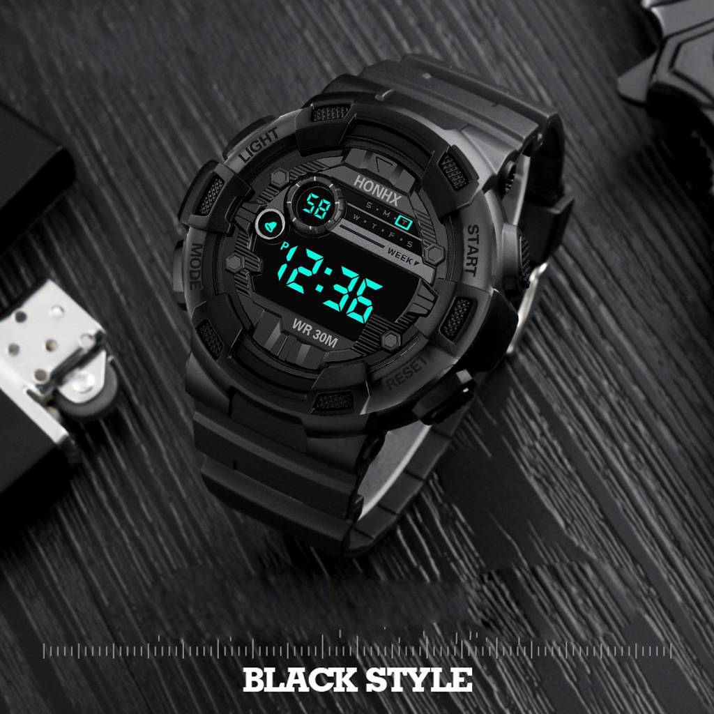 Men's Sports Digital Chronograph Waterproof Stainless Business Wristwatch