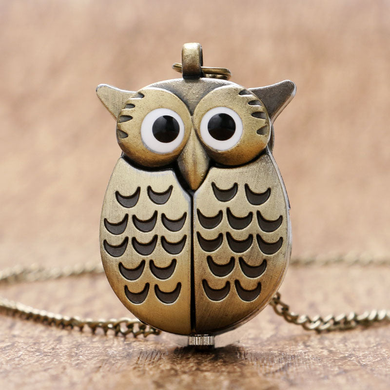 Fashion Little Cute Owl Shaped Pocket Watches