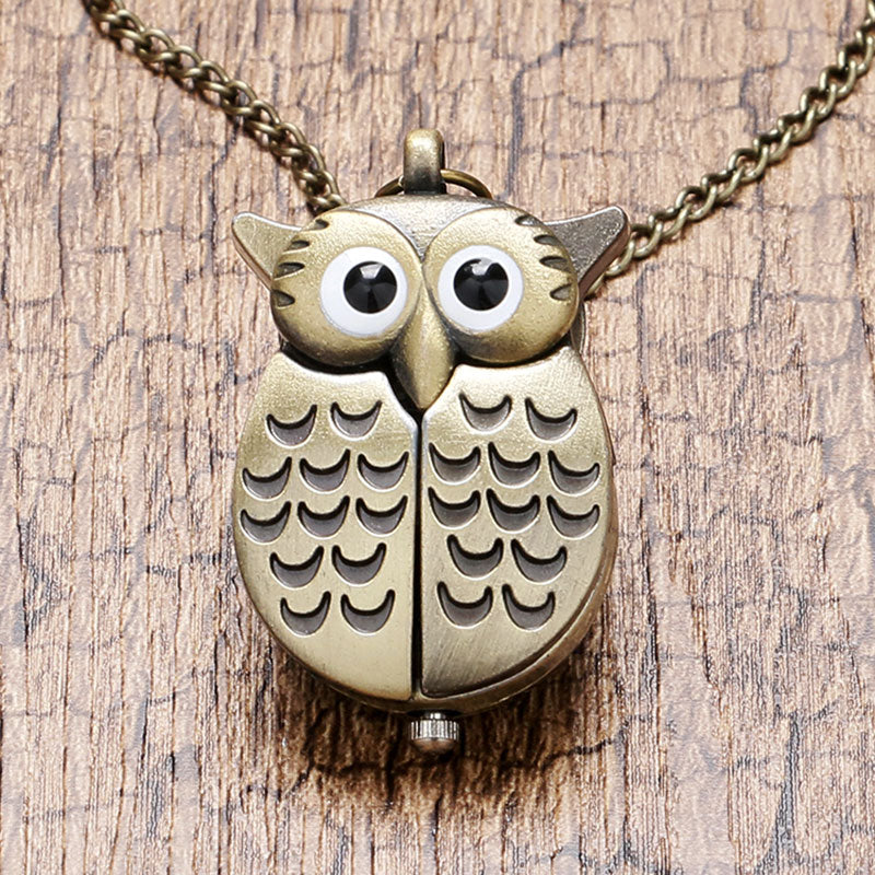 Fashion Little Cute Owl Shaped Pocket Watches