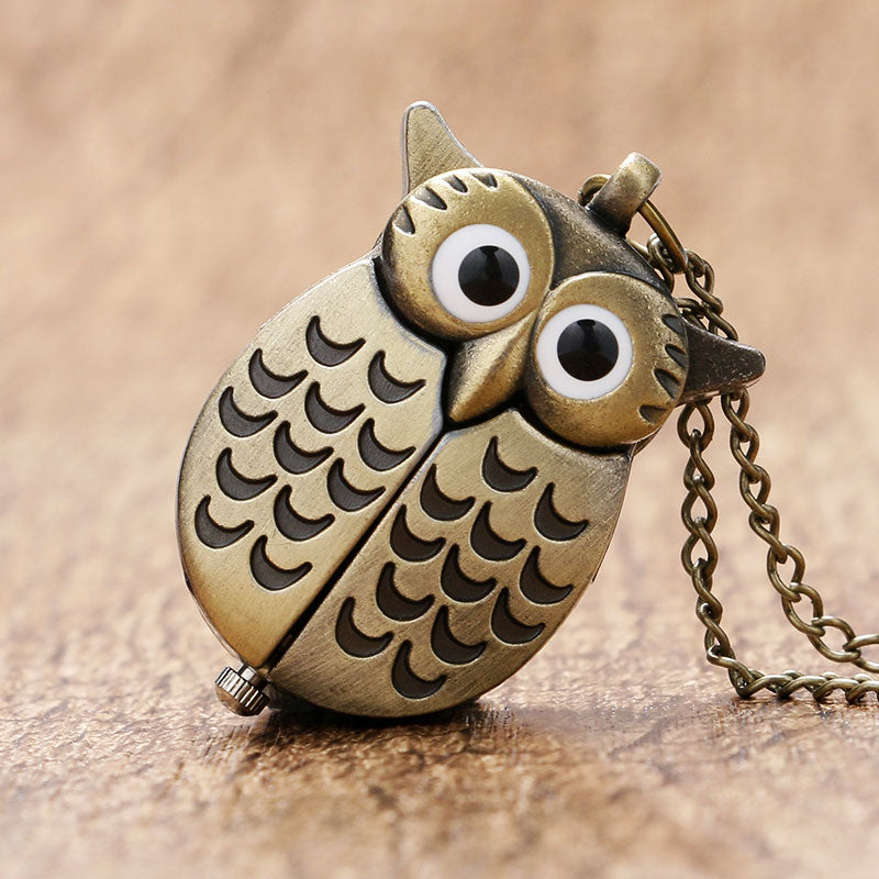 Fashion Little Cute Owl Shaped Pocket Watches