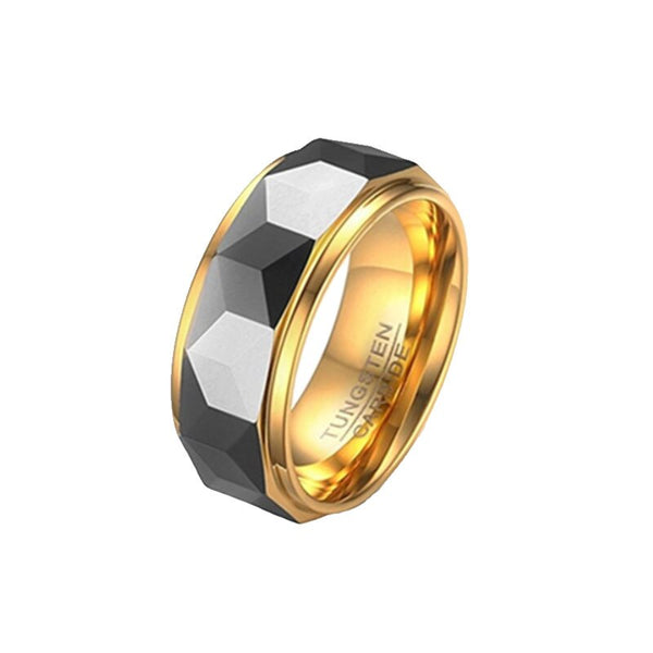 8mm Rhombus Polygon Carbide Men Wedding Ring