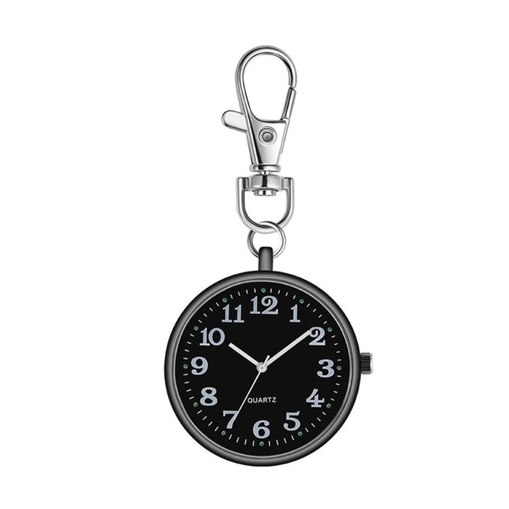 Round Dial Quartz Analog Nurse Medical Keychain Pocket Watch