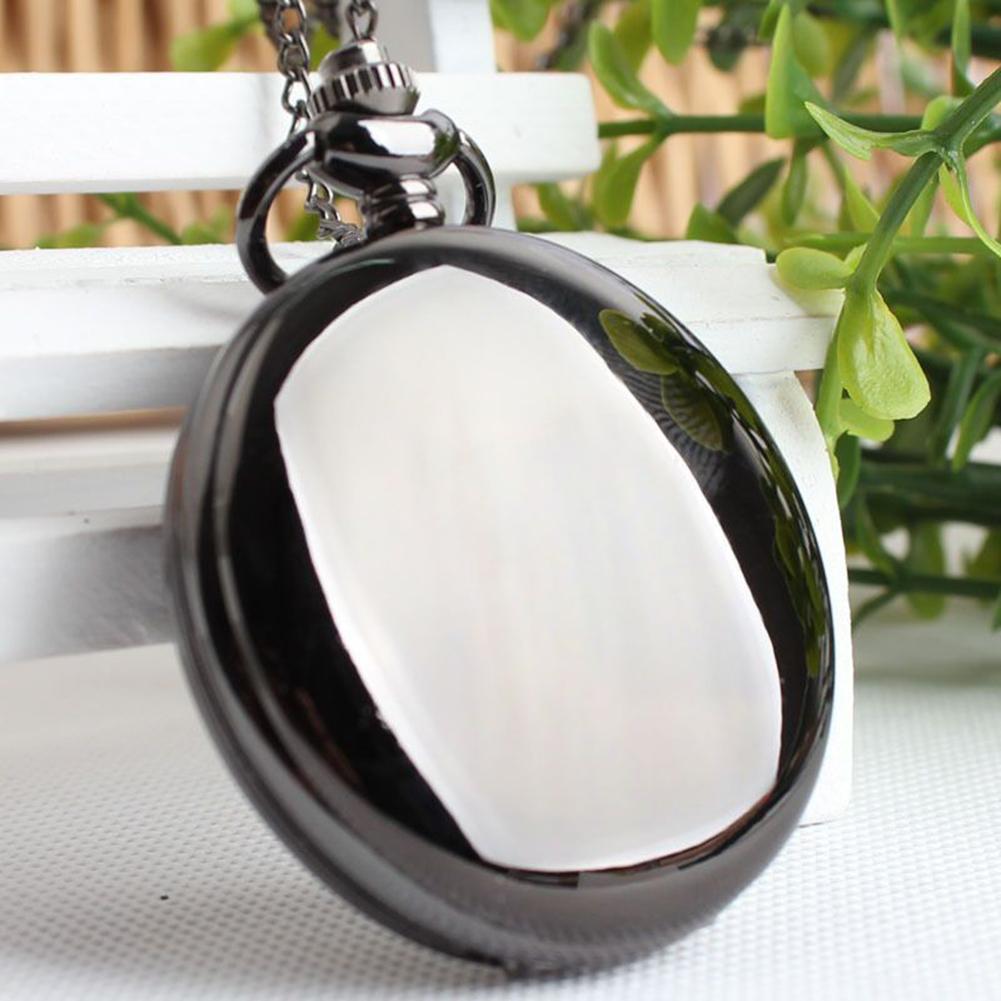 Smooth Round Dial Arabic Numbers Analog Quartz Chain Pocket Watch