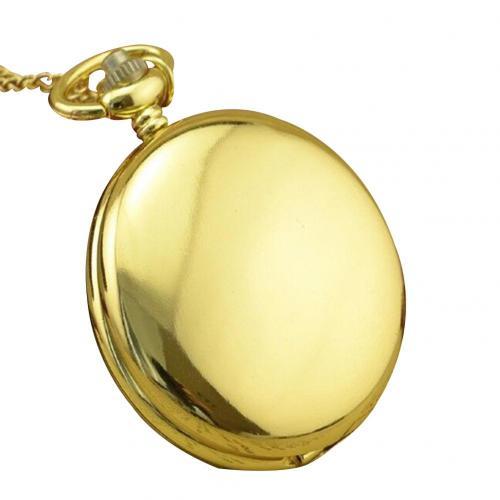 Smooth Round Dial Arabic Numbers Analog Quartz Chain Pocket Watch