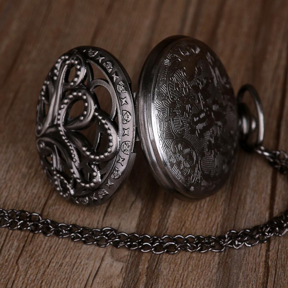 Hollow Half Hunter Quartz Pocket Watch
