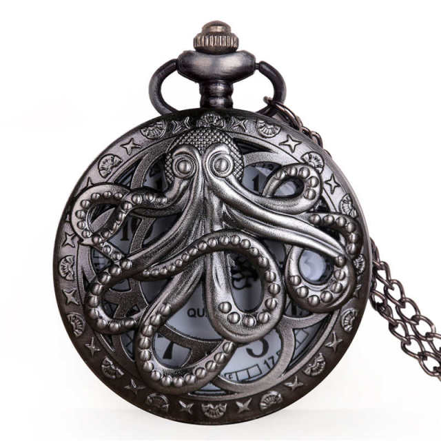 Hollow Half Hunter Quartz Pocket Watch