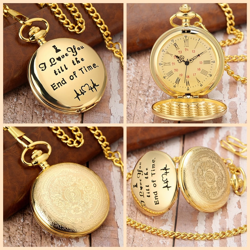 Smooth Silver Cover Men Pocket Watch Numbers for Dial Elegant Pocket Watch