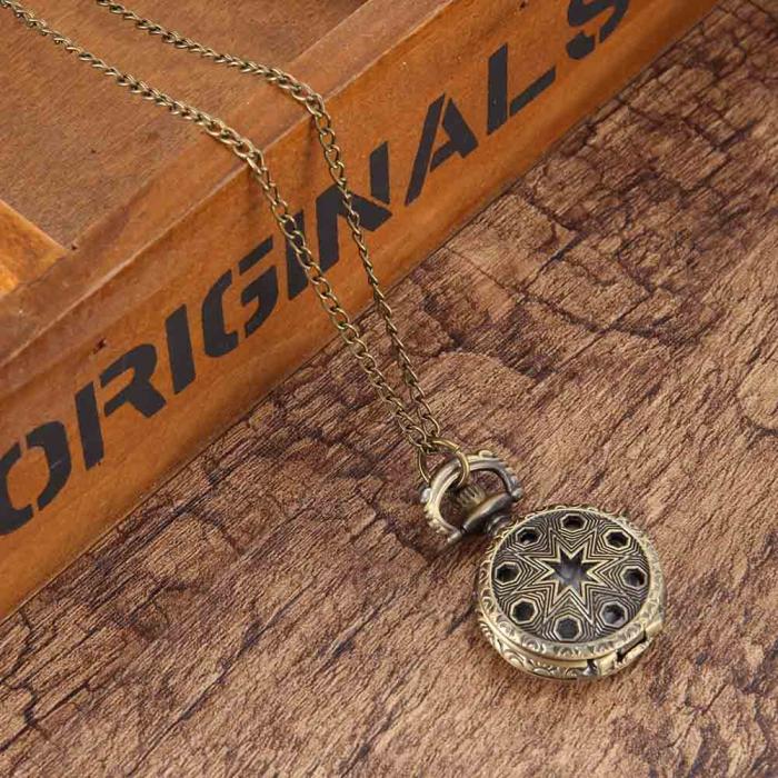 Vintage Fashion Pocket Watch Bronze Color Quartz Watch