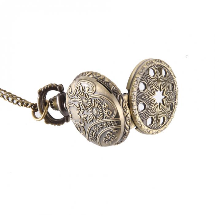 Vintage Fashion Pocket Watch Bronze Color Quartz Watch
