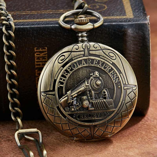 Reloj de bolsillo mecánico vintage con esqueleto hueco y números para hombre