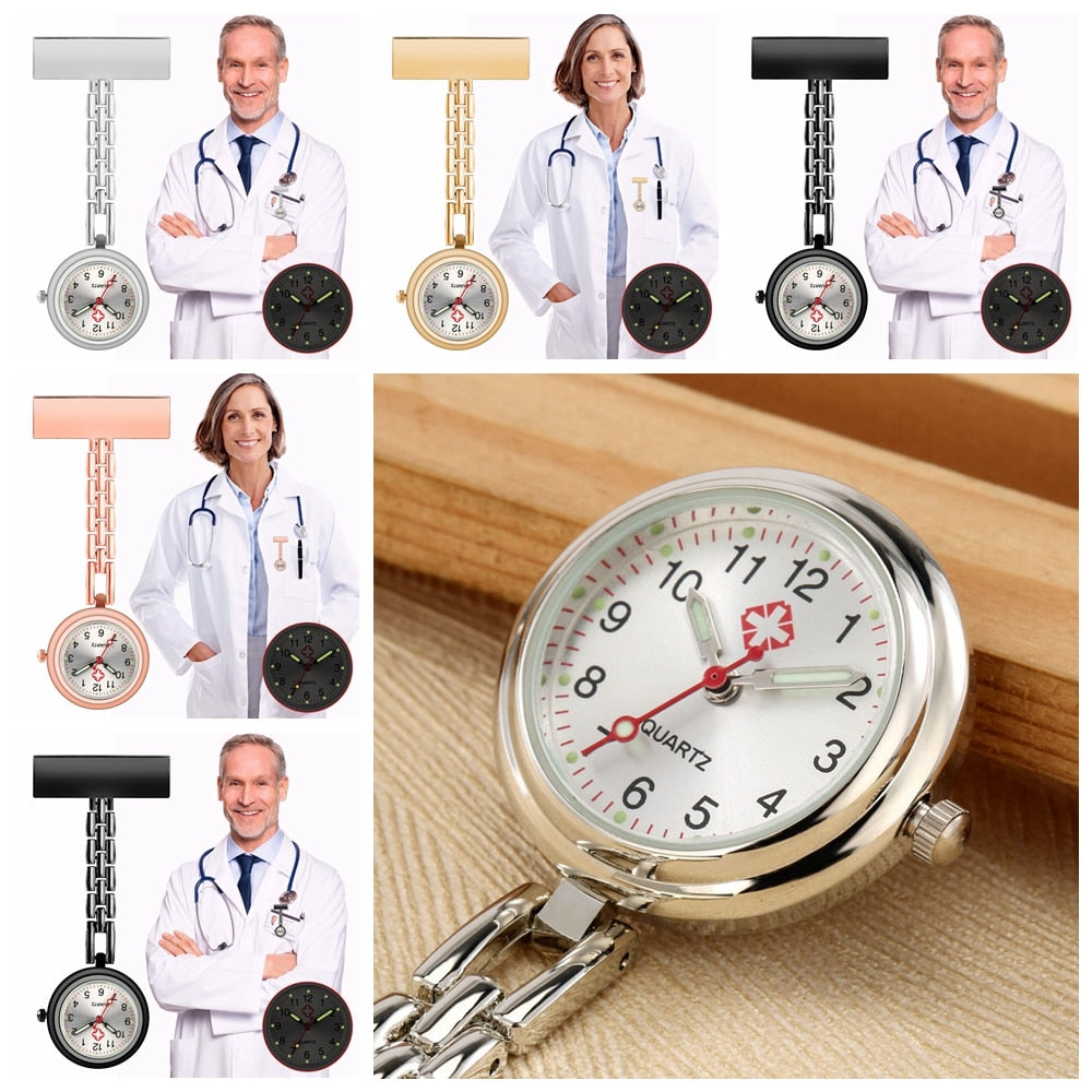 Fashion T-type Nurse Watch Alloy Luminous Digital Dial  Quartz Watch