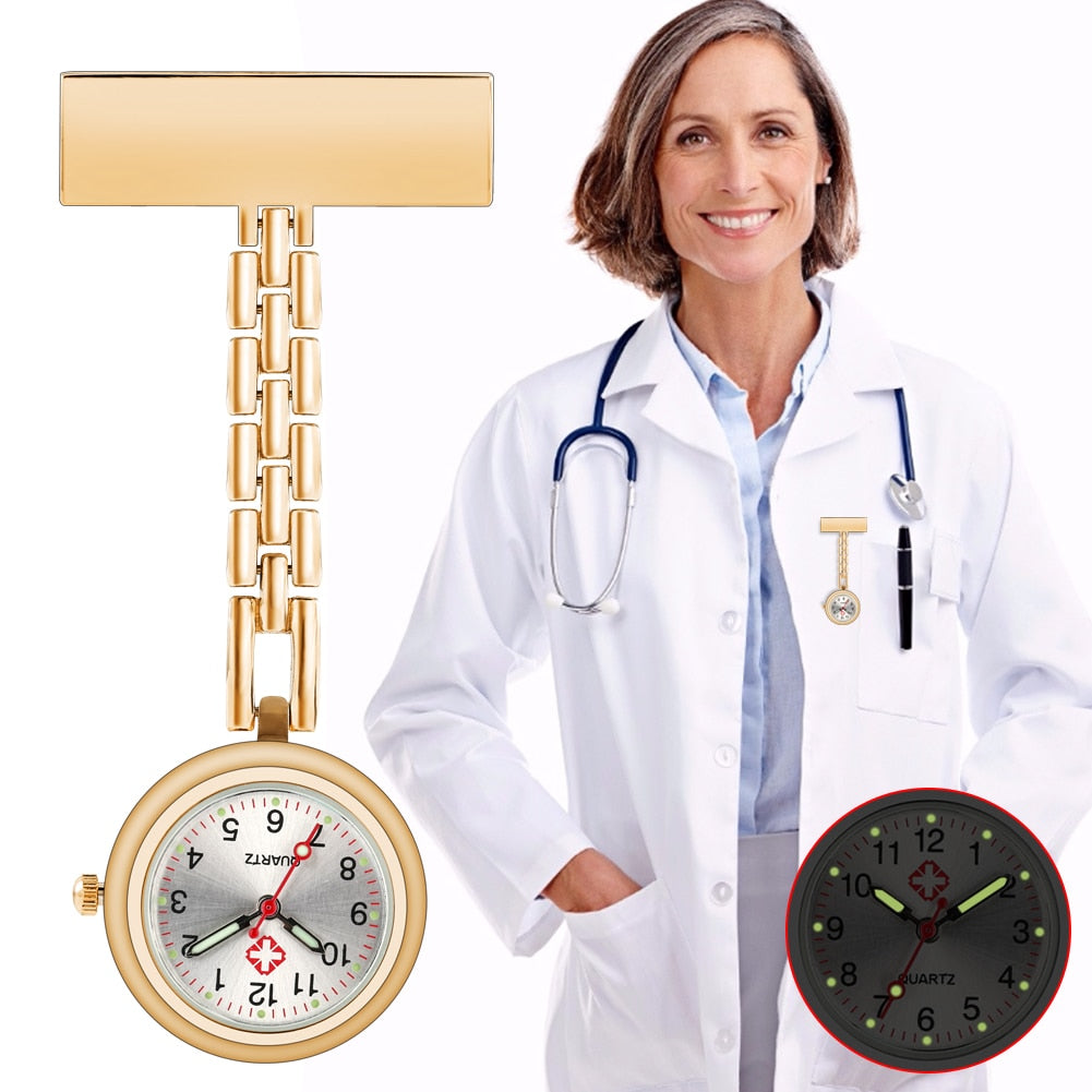 Fashion T-type Nurse Watch Alloy Luminous Digital Dial  Quartz Watch