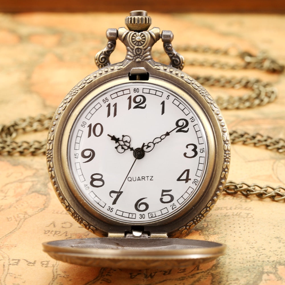 Bronze World War II Aircraft Quartz Pocket Watch