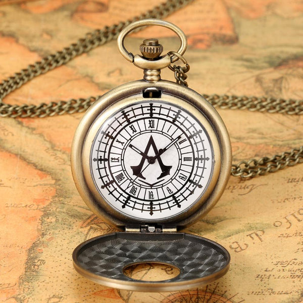Reloj de bolsillo de cuarzo Steampunk de bronce antiguo vintage