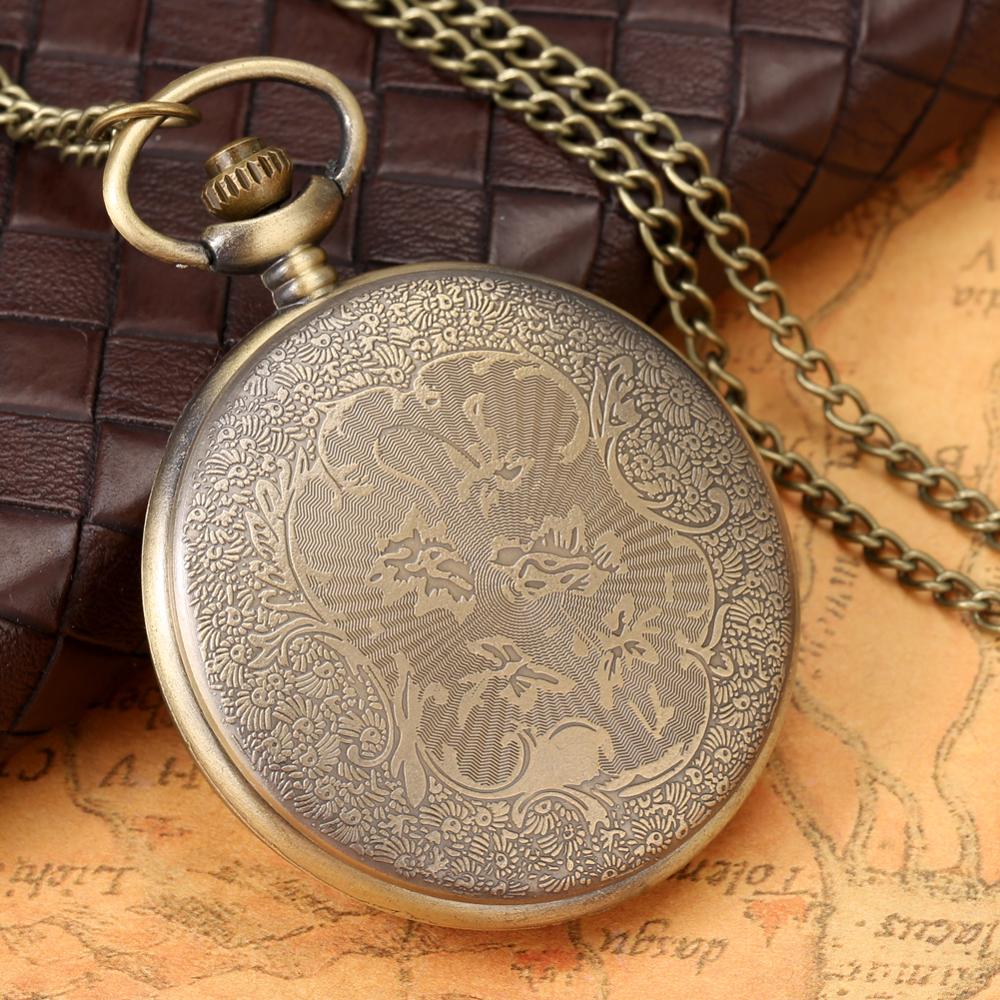 Antique Vintage Bronze Steampunk Quartz Pocket Watch