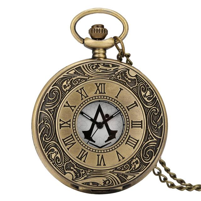 Antique Vintage Bronze Steampunk Quartz Pocket Watch