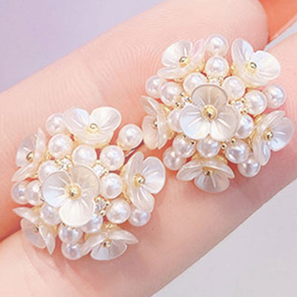 Pendientes elegantes con racimo de flores, temperamento exquisito, glamour y románticos.