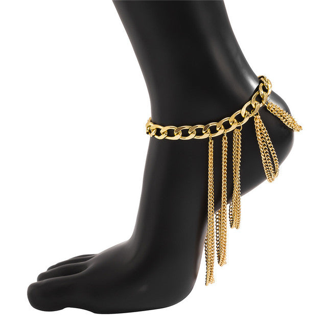 Fashion Chain Tassel Bracelet Anklets for Women