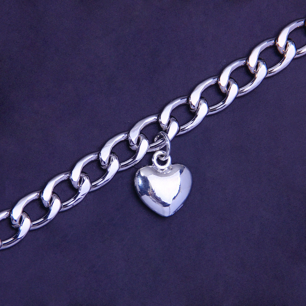 Fashion Stainless Steel Heart Pendant Anklet for Women