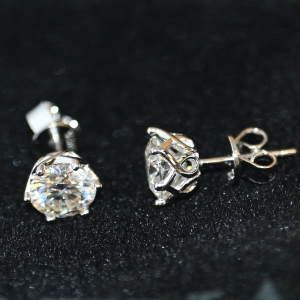 Pendientes de novia de moissanita color D de 0,5/1 quilates auténticos